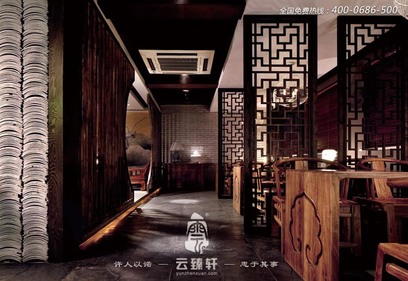 合肥樸素優(yōu)雅禪道會(huì)所玄關(guān)裝修效果圖