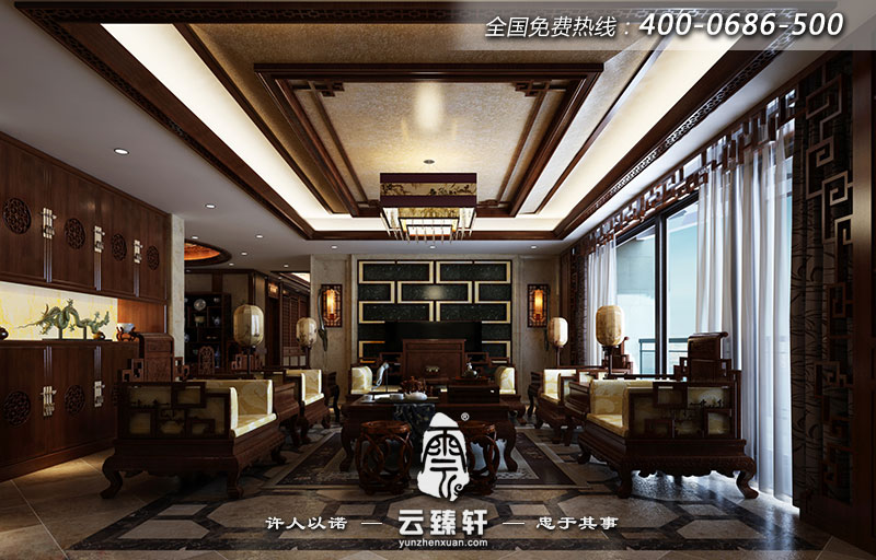 無(wú)錫大戶型客廳古典裝修風(fēng)格效果圖