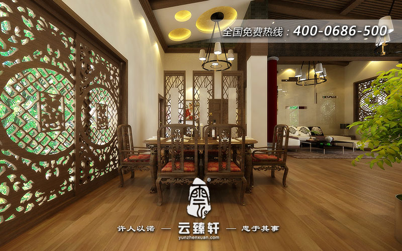 客廳中圍合餐桌的一角是那么安靜、清爽