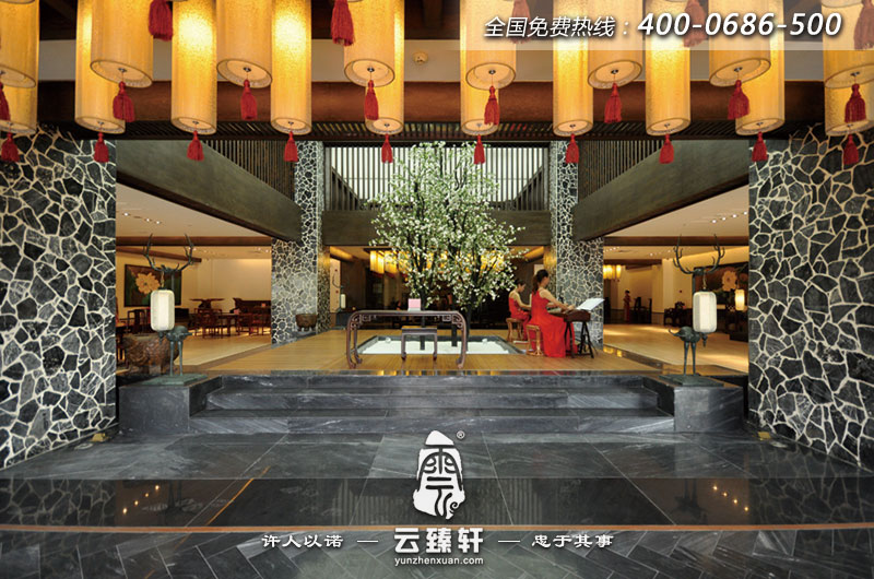 中式餐廳大堂入口處設(shè)計(jì)