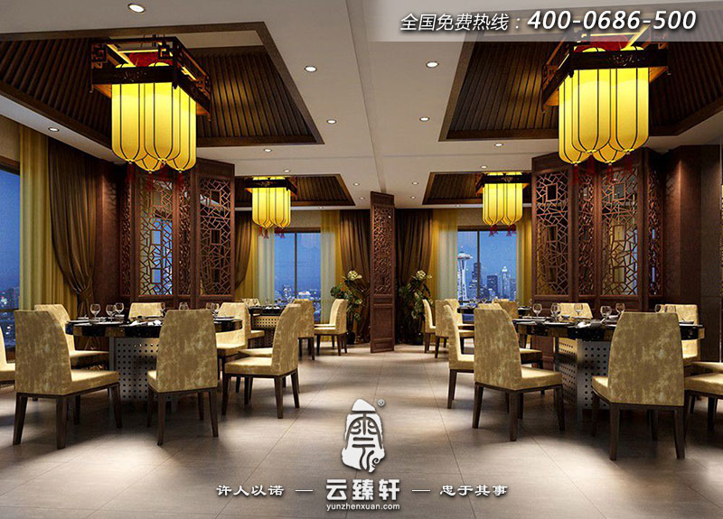中式餐廳的大堂設(shè)計圖片