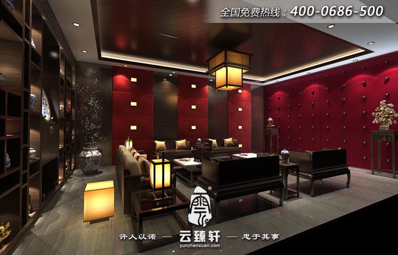 新中式別墅設(shè)計(jì)客廳效果圖