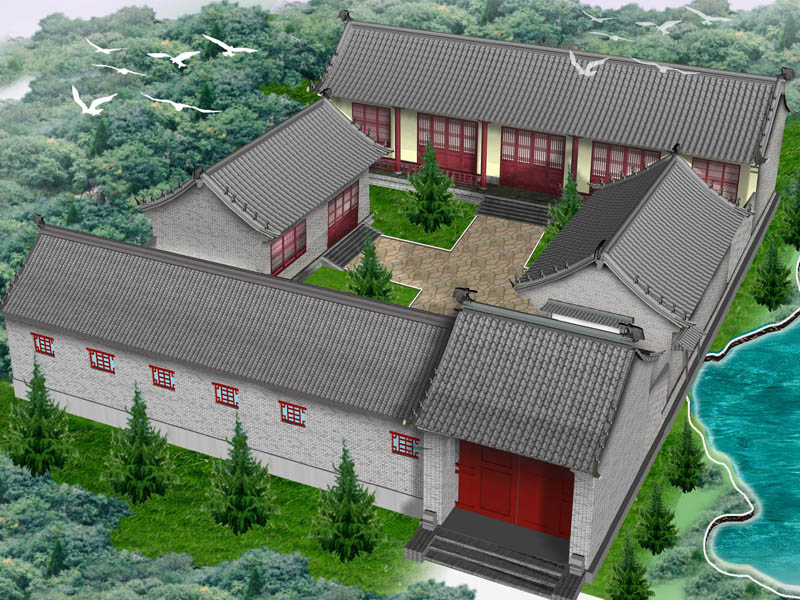 農(nóng)村四合院中式設(shè)計(jì)效果圖