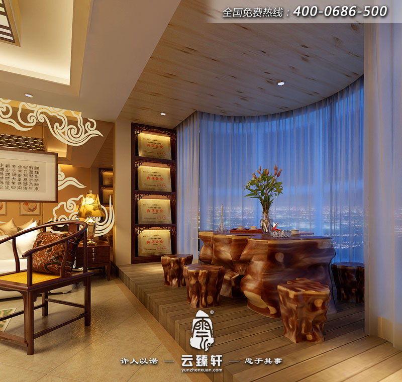 景觀陽(yáng)臺(tái)改成茶室效果圖