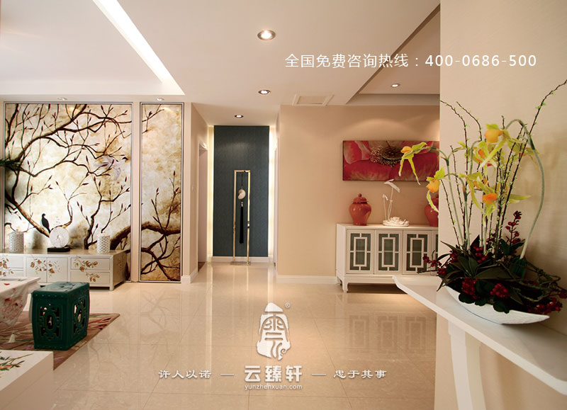 中式風(fēng)格中地面與墻面顏色的搭配效果圖