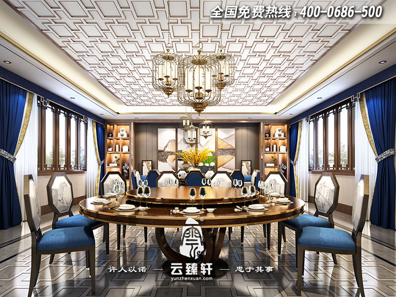 新中式會(huì)所宴會(huì)廳設(shè)計(jì)效果圖